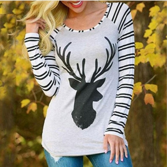 NWT Reindeer Long-sleeve Tee - Picture 2 of 6